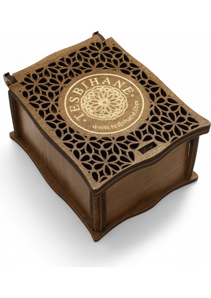 Kahverengi Ahşap Kolye Küpe Bileklik Set Hediye Takı Kutusu