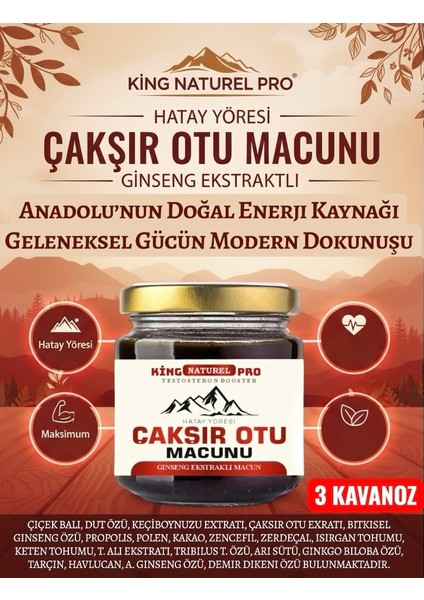 3 x 240 gr Pro Naturel Çakşır Otu Macunu Ballı Polenli Güç ve Kuvvet
