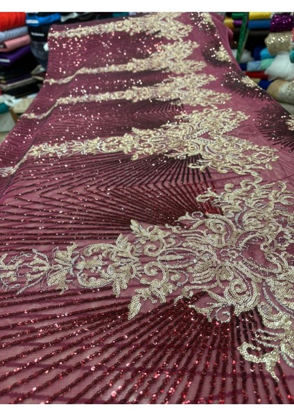 Pullu Nakışlı Dantel Kumaş indirimleri