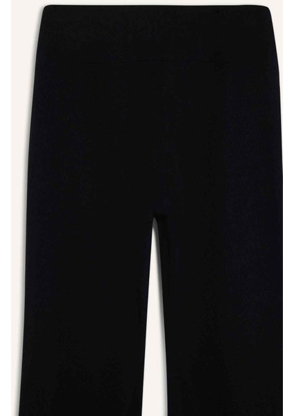 Fit Flare Fit Toparlayıcı Yüksek Bel İspanyol Paça Standart Boy Ribana Sporcu Pantolon