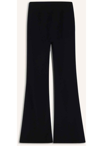 Fit Flare Fit Toparlayıcı Yüksek Bel İspanyol Paça Standart Boy Ribana Sporcu Pantolon