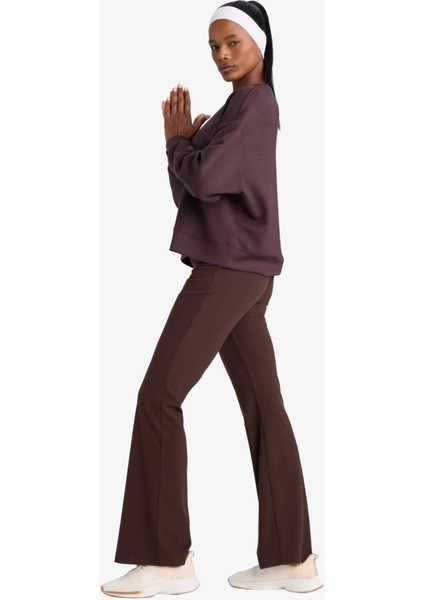 Flare Fit Toparlayıcı Yüksek Bel İspanyol Paça Standart Boy Ribana Sporcu Pantolon F5040AX25WN