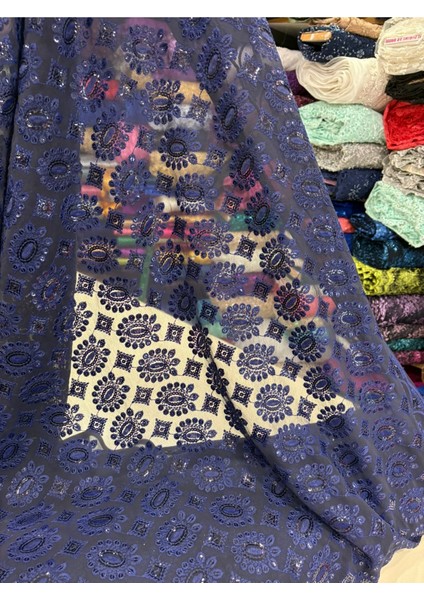 Şifon Üzerine Pullu Kumaş fiyatları