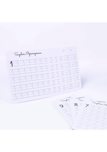 Bimotif 10LU Rakamları Öğreniyorum, 12 x 13 cm Karton Çalışma Kart Seti