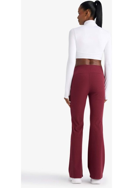 Fit Flare Fit Toparlayıcı Yüksek Bel İspanyol Paça Standart Boy Ribana Sporcu Pantolon