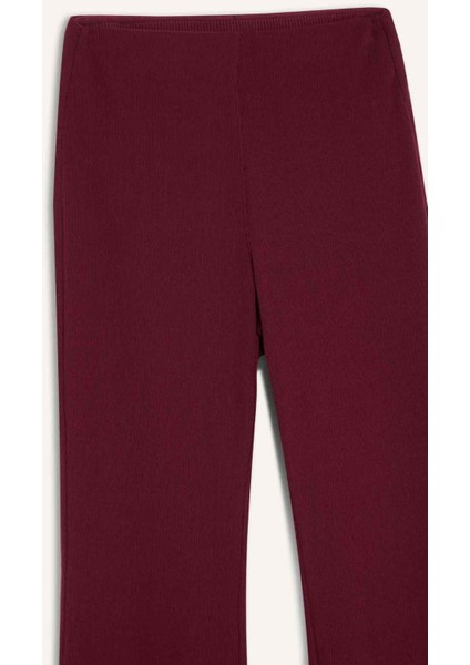 Fit Flare Fit Toparlayıcı Yüksek Bel İspanyol Paça Standart Boy Ribana Sporcu Pantolon