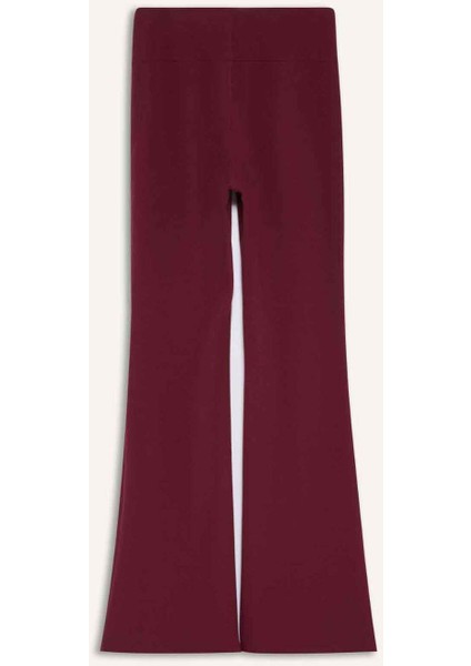 Fit Flare Fit Toparlayıcı Yüksek Bel İspanyol Paça Standart Boy Ribana Sporcu Pantolon