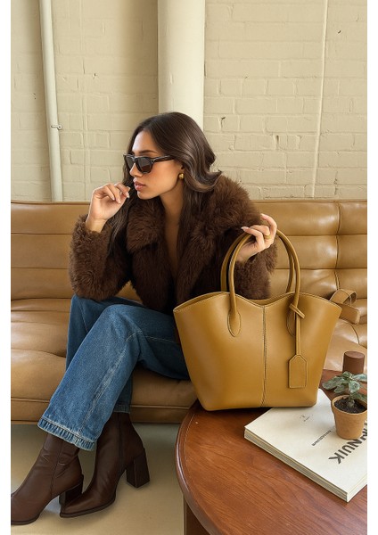 Alina Shopper Süet Omuz Çantası modelleri