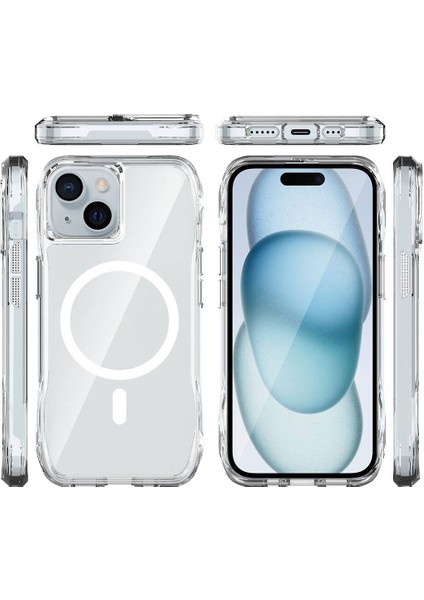 Apple iPhone 15 Kılıf M-Safe Şarj Özellikli Airbagli Şeffaf Zore Incek Kapak fırsatları