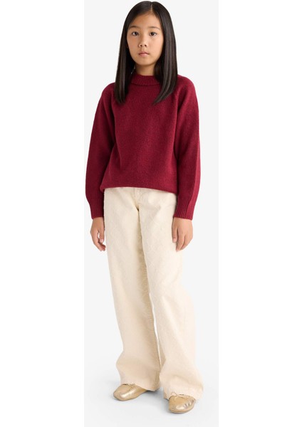 Kız Çocuk Bisiklet Yaka Triko Kazak F2755A825WN