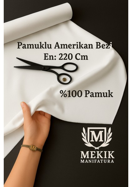 1.kalite Amerikan Bezi, Ham Bez, Keten Kumaş, Tuval Bezi, Punch Kumaş Pamuk (100 x 210CM ) Beyaz