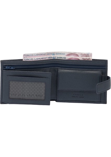 Lacivert Hakiki Deri Erkek Cüzdan - S1CE00001571-U6H