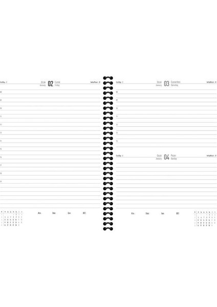2026 - 17X24 Spiralli Günlük Ajanda -Kırmızı fiyatları