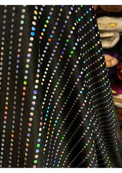 Hologram Pullu Kadife Kumaş