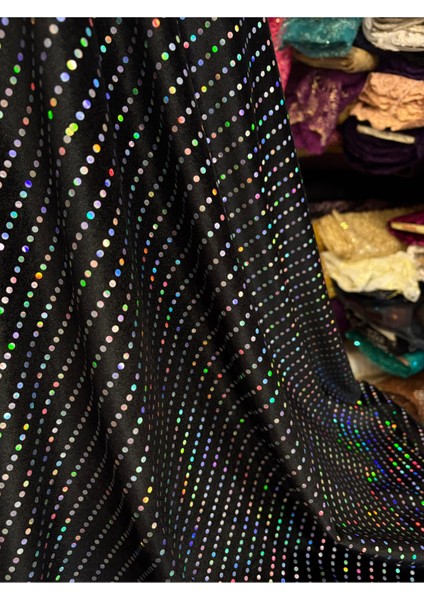 Hologram Pullu Kadife Kumaş modelleri