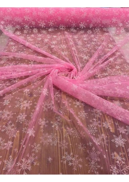 Pembe Elsa Tül Kumaş