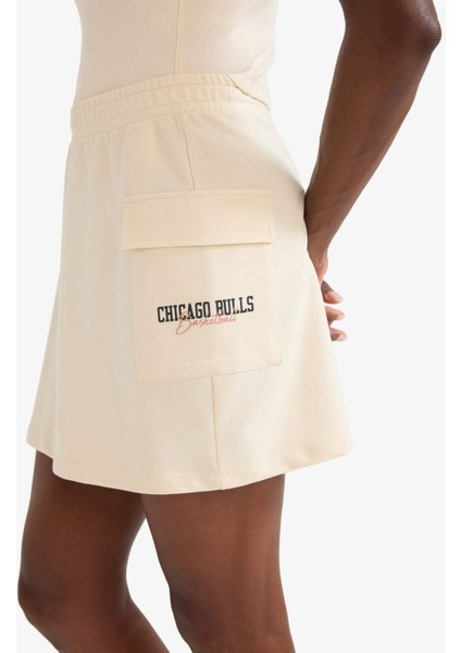 Fit NBA Chicago Bulls Standart Fit Beli Lastikli Cepli Etek