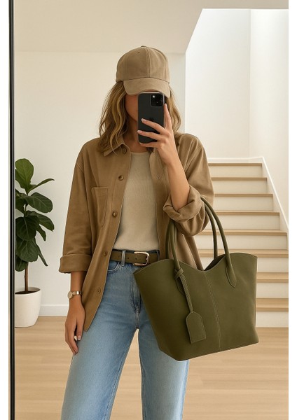 Alina Shopper Süet Omuz Çantası fırsatları