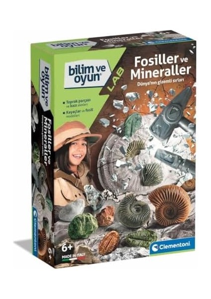 Bilim ve Oyun Fosiller ve Mineraller Kazı Seti
