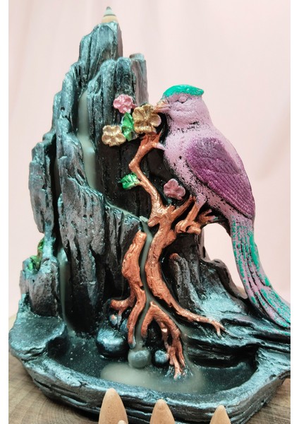 Buyuk Boy Kuş Figürlü Biblo Model Geri Akış Şelale Tütsülük 5 Adet Koni Hediye fırsatları