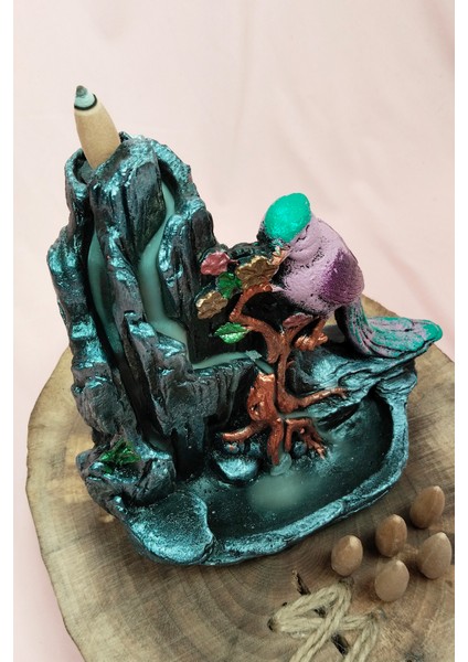 Buyuk Boy Kuş Figürlü Biblo Model Geri Akış Şelale Tütsülük 5 Adet Koni Hediye indirimleri