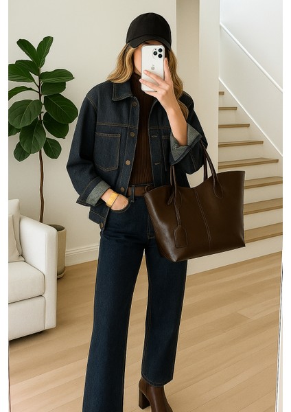 Alina Shopper Süet Omuz Çantası modelleri