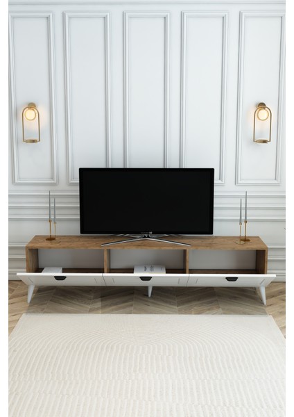 Country Model 150 cm TV Ünitesi - MDF Membran Kapak Modern TV Sehpası | Çam Renk Televizyon Konsolu modelleri