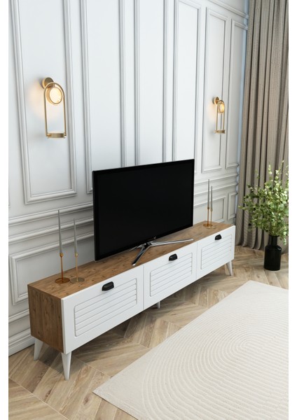 Country Model 150 cm TV Ünitesi - MDF Membran Kapak Modern TV Sehpası | Çam Renk Televizyon Konsolu fırsatları