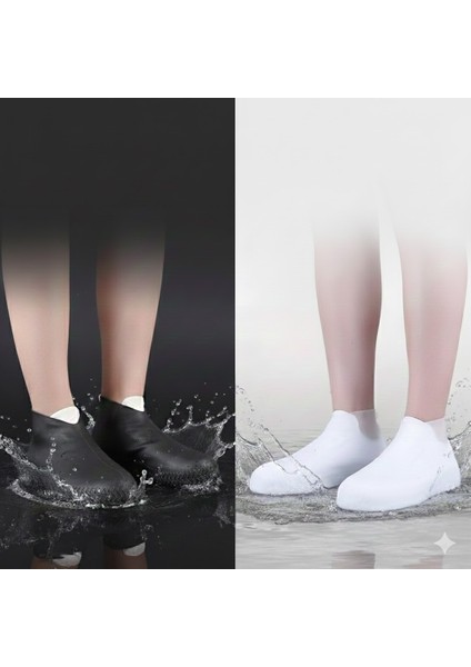Silikon Ayakkabı Kılıfı Koruyucu – Kaymaz Tabanlı Su Geçirmez M Beden (Siyah / Beyaz) fırsatları