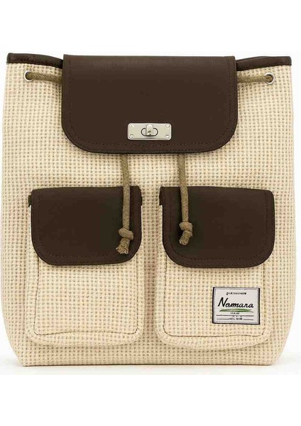 Deri & Tekstil Hasır Kombinli A+ Kalite Sırt Çantası