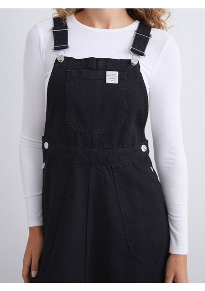 Lcw Yeni Sezon Cey Yeni Sezon Kare Yaka Jean Salopet Elbise fırsatları