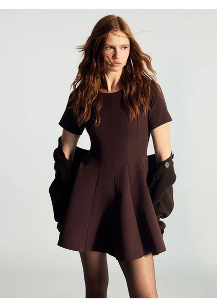 Bisiklet Yaka Peplum Mini Elbise (W5) fiyatları