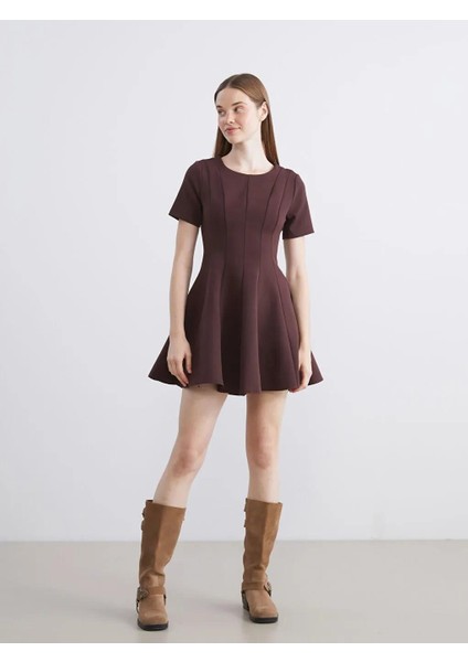 Bisiklet Yaka Peplum Mini Elbise (W5) modelleri