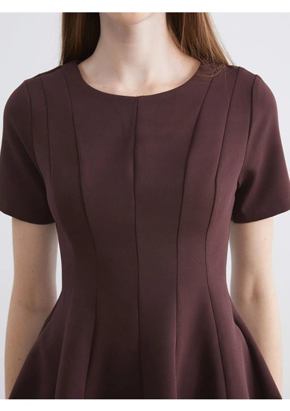 Bisiklet Yaka Peplum Mini Elbise (W5) indirimleri