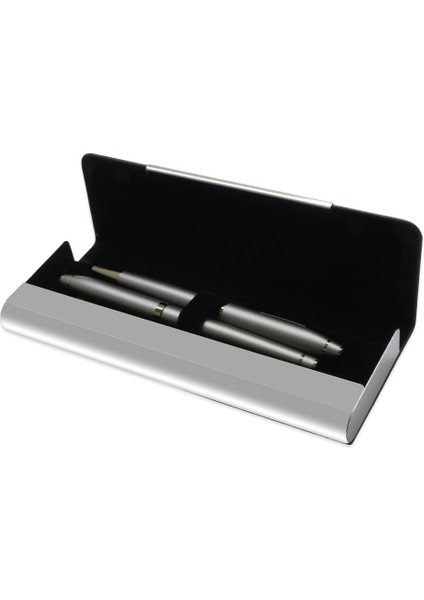 Isme Özel Yazılı Füme Renk Şık Kutulu Roller Tükenmez Kalem Seti modelleri