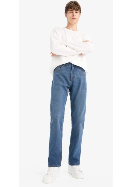 Sergio Regular Fit Normal Bel Boru Paça Termal Polarlı Jean Pantolon V0794AZ25WN