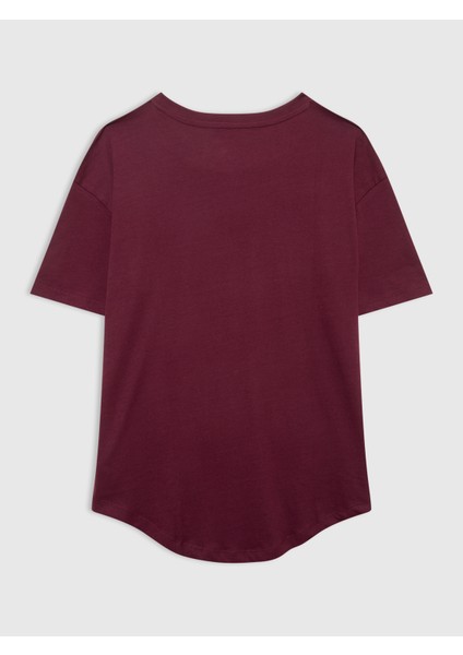 Kadın Bordo Arch Gap Logo T-Shirt modelleri