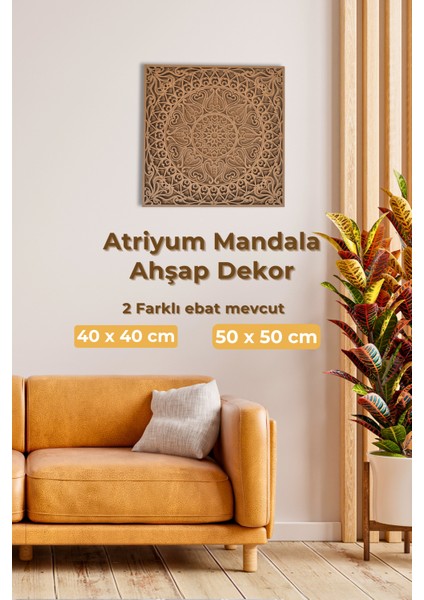 Atriyum Mandala Ham Ahşap Duvar Dekoru Bohem ve Iskandinav Ev Dekorasyonları Için Mükemmel Seçim