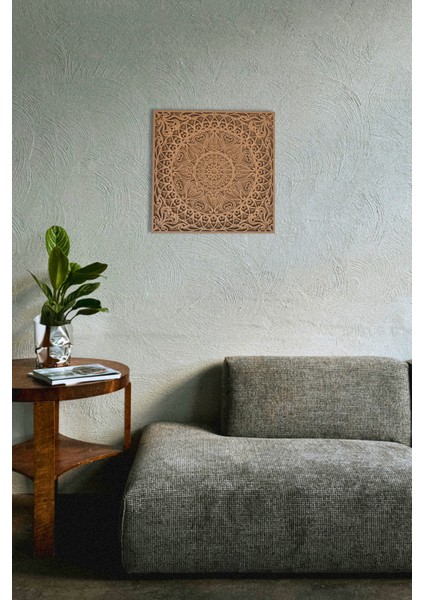 Atriyum Mandala Ham Ahşap Duvar Dekoru Bohem ve Iskandinav Ev Dekorasyonları Için Mükemmel Seçim