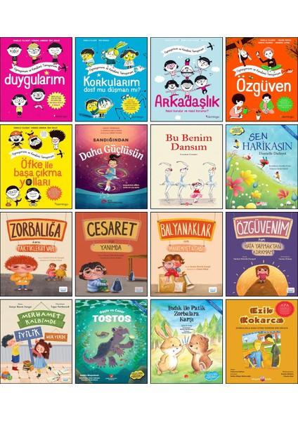 /zorbalığa Karşı Taktiklerim Var + Ezik Kokarca + Güçlü ve Cesur Tostos + Cesaret Hep Yanımda + Oynuyorum ve Kendimi Tanıyorum Özgüven Korkularım Duygularım Arkadaşlık Öfke / 16’lı Set P4C