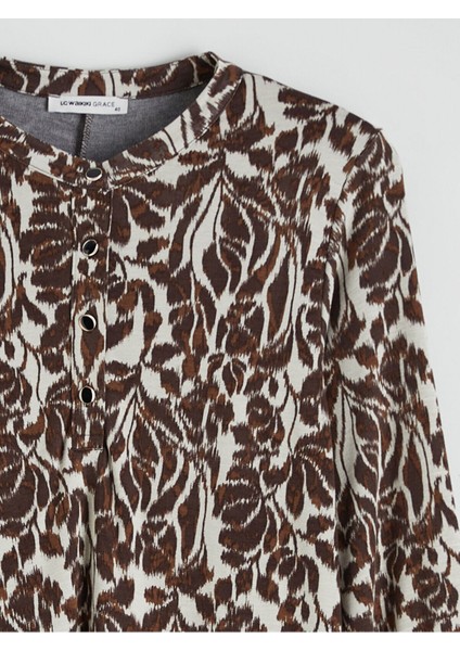 Lcw Yeni Sezon Özmarka Yeni Sezon Bisiklet Yaka Desenli A Kesim Elbise fiyatları