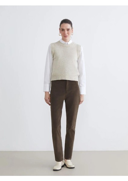 Dar Fit Kadife Kadın Pantolon (W5)