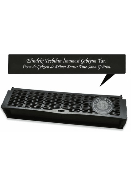 Özel Mesaj Yazılı Siyah Ahşap Elegance Hediye Tesbih Kutusu - M6