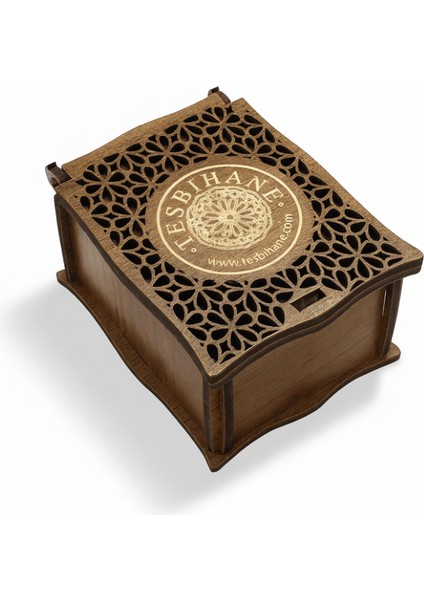 Hediye Notu Yazılı Kahverengi Ahşap Kolye Küpe Bileklik Set Takı Kutusu - M1