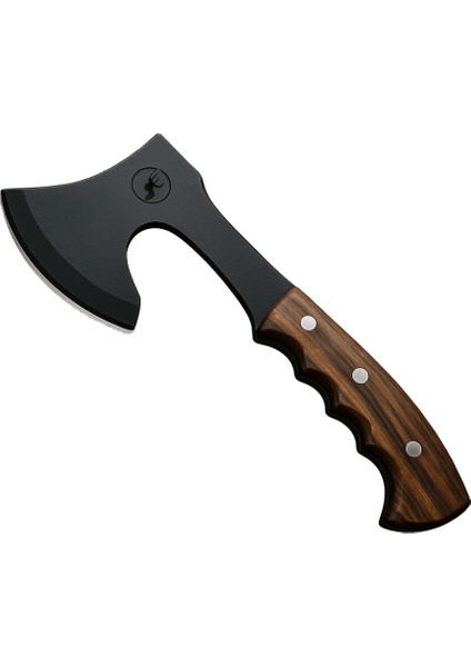 Ceviz Ağacı Saplı Isme Özel Yazılı 9CR13MOV Kalite Paslanmaz Çelik Nacak Balta