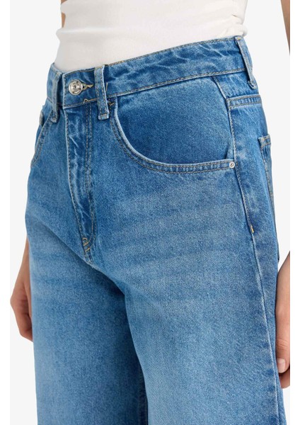 Barrel Fit Normal Bel Bilek Boy Jean Yıkamalı Pantolon F5374AX25HS