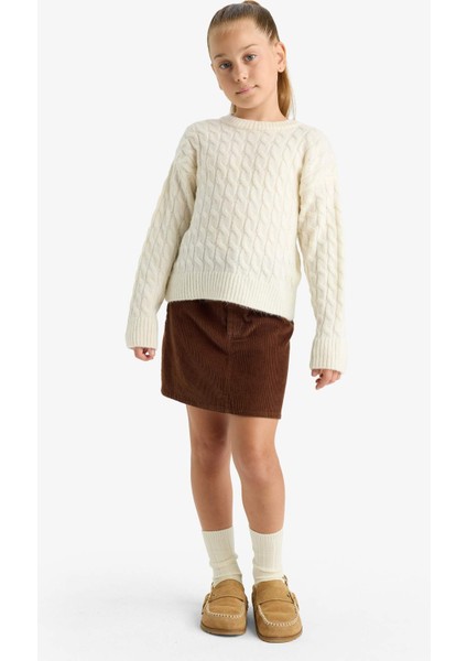 Kız Çocuk Pamuklu Fitilli Kadife Etek F4125A825WN