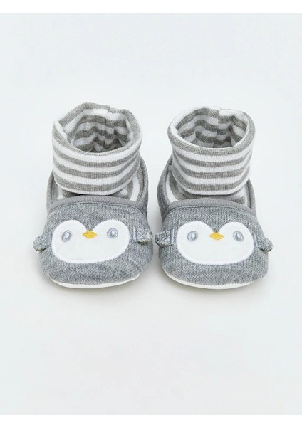Penguen Figürlü Erkek Bebek Çoraplı Ev Ayakkabısı (W5) modelleri