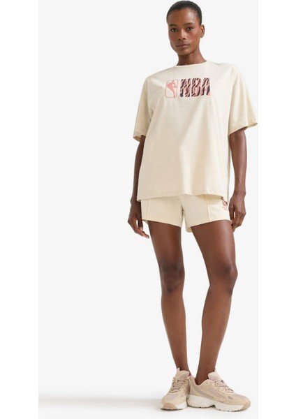 NBA Wordmark Oversize Geniş Kalıp Bisiklet Yaka Kısa Kollu Tişört E3845AX25SM