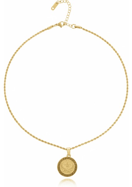 Kadın Çelik Kolye - Beşi Bir Yerde Reşat Altını Tasarım - Burma Zincirli - Altın Renk indirimleri